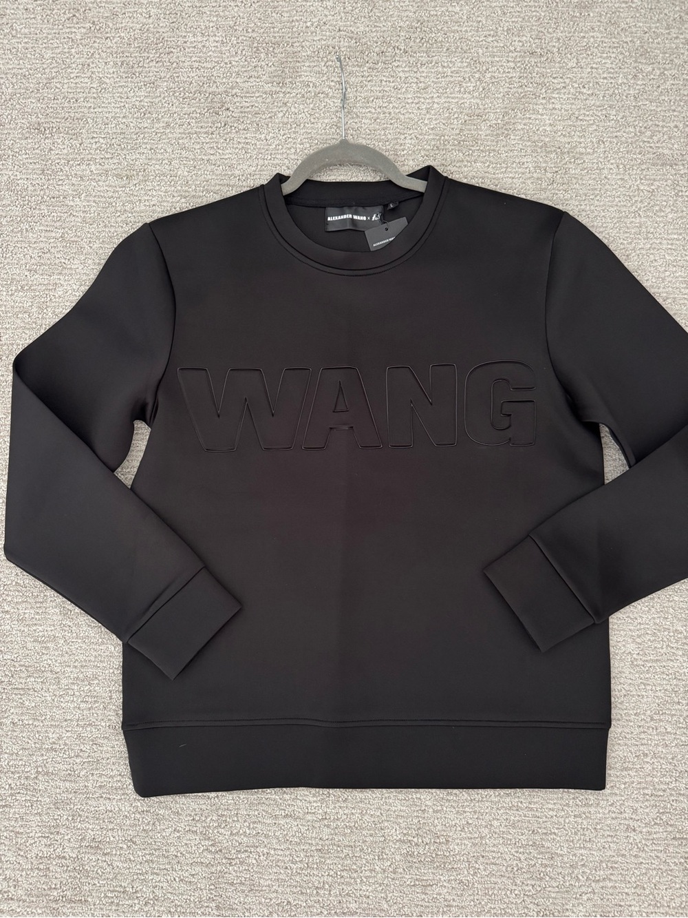 NWT Alexander Wang x H&M Black Neoprene Scuba' Pullover Sweatshirt  Sz Large